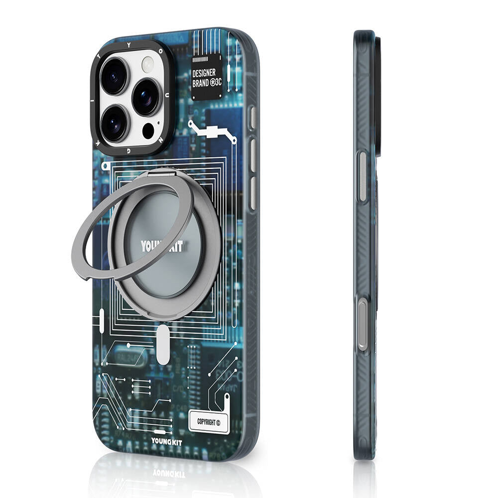 Youngkit 360° Standlı Technology Serisi iPhone 16 Pro Max Magsafe Şarj Özellikli Telefon Kılıfı - 1 Youngkit 360° Standlı Technology Serisi iPhone 16 Pro Max Magsafe Şarj Özellikli Telefon Kılıfı - 1